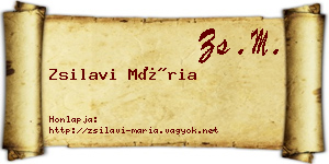Zsilavi Mária névjegykártya