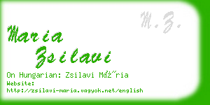 maria zsilavi business card